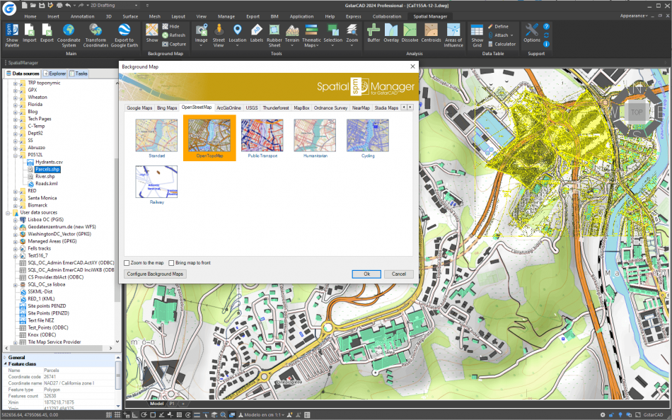 'Background Map' applied in a sample drawing