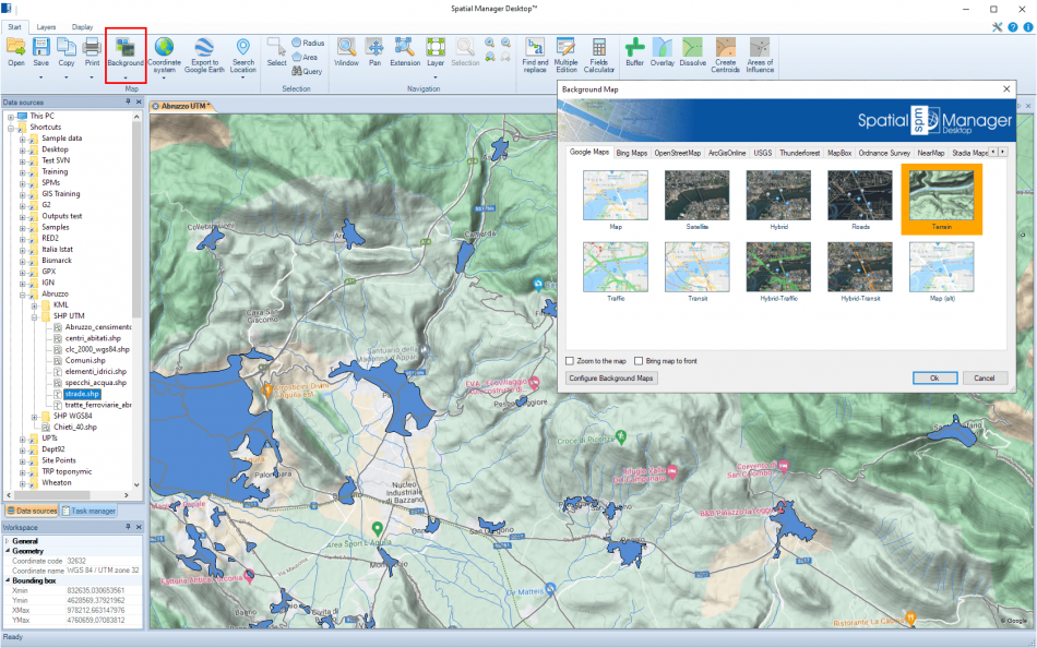 Select a Map background