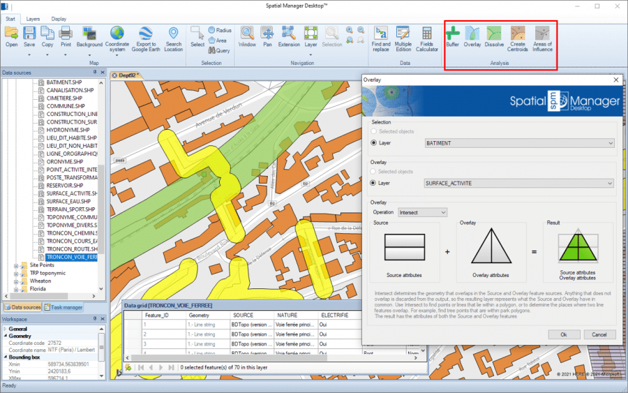 Performing GIS Analysis in the map