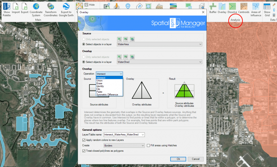 Performing GIS Analysis in the drawing